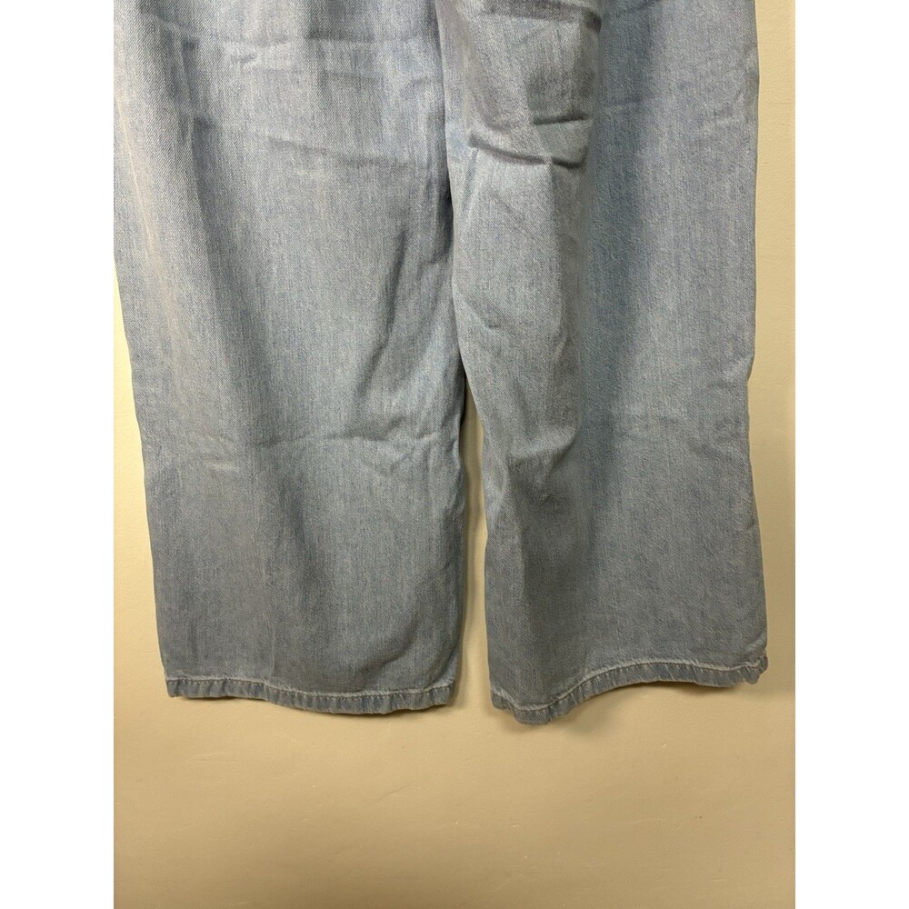 Zara Wide Leg Light Wash XL Pullstring Jeans High Waist Oversized - Picture 12 of 16